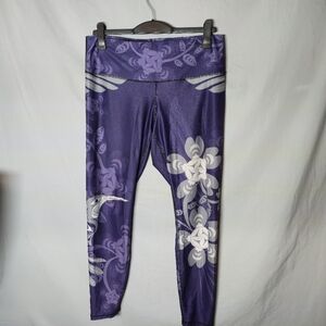 Nominou Hummingbird Purple Leggings Size Ladies XL